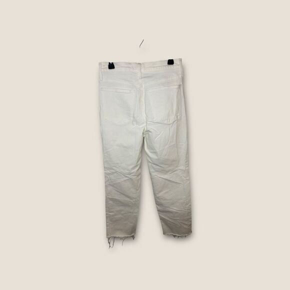 Madewell The Perfect Vintage Straight Jean in Tile White Ripped Knee Edition Siz - Picture 6 of 11